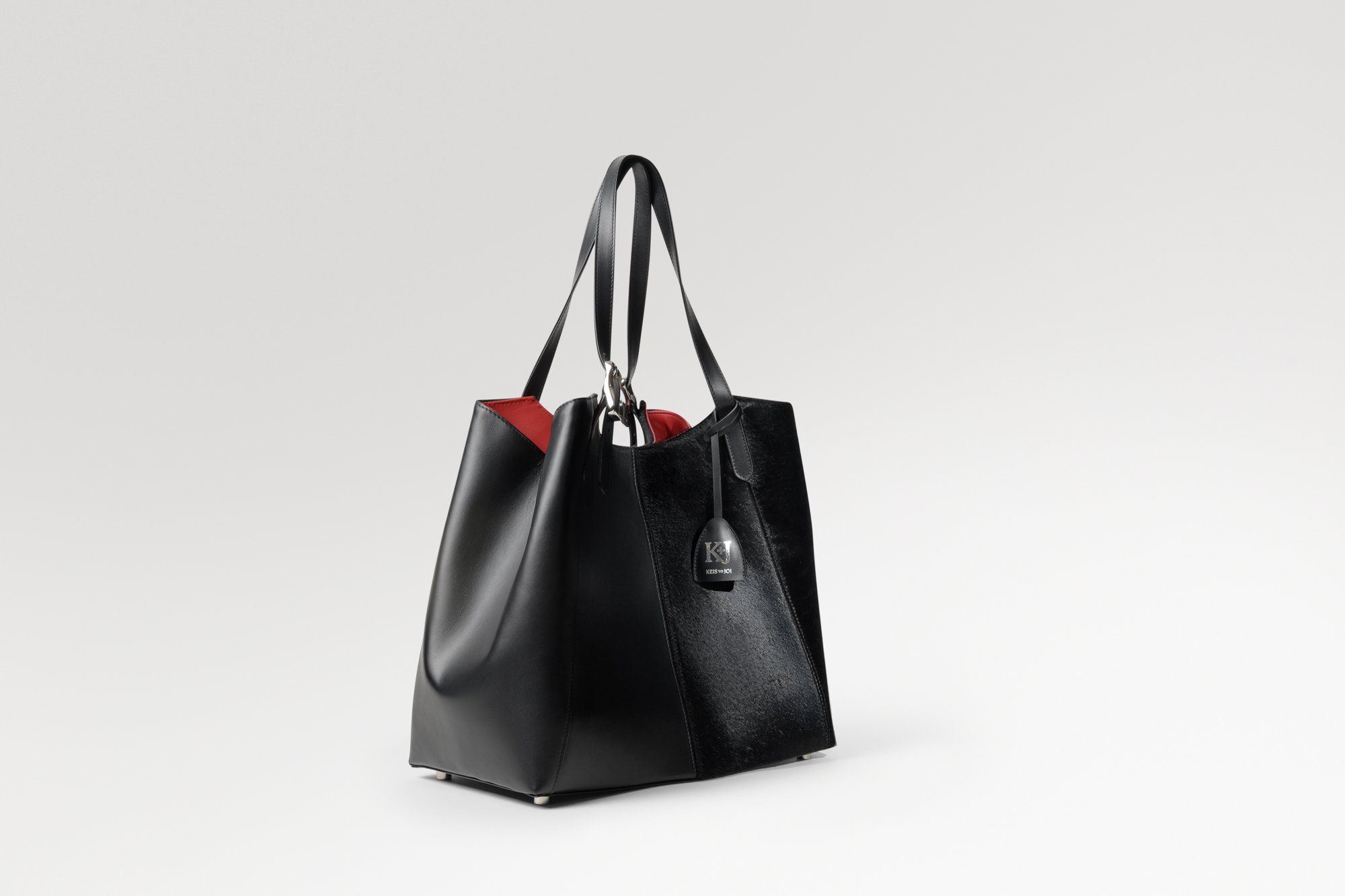 Muse Tote - Black Cavallino / Black Boxed Calf - Image 4