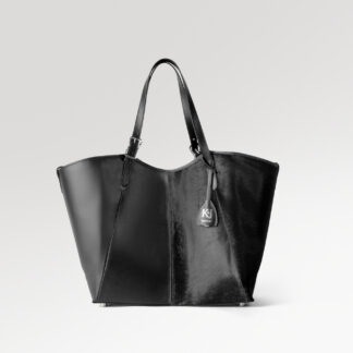 Muse Tote - Black Cavallino / Black Boxed Calf