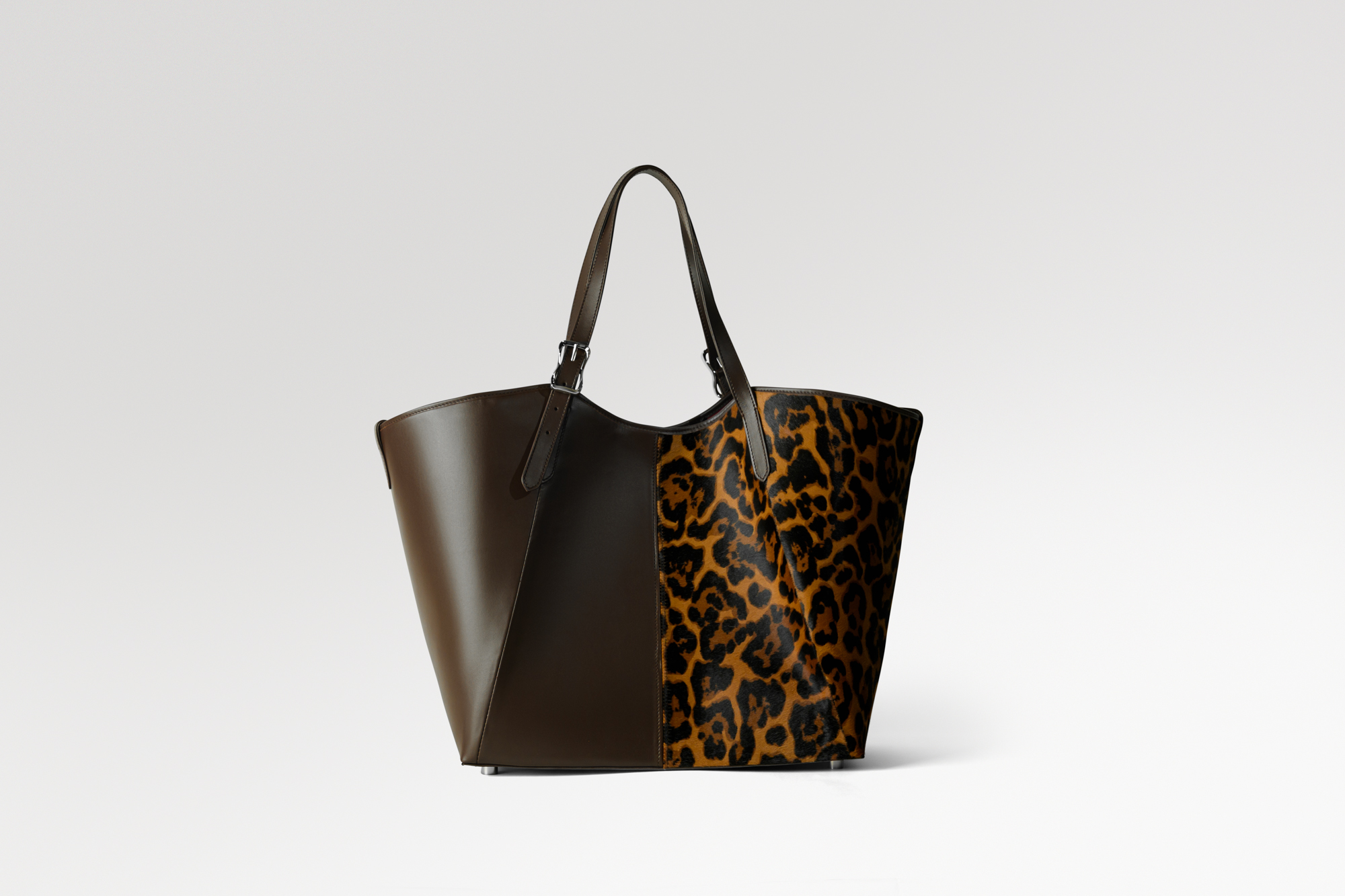 Muse Tote - Leopard Cavallino / Cocoa Boxed Calf - Image 3